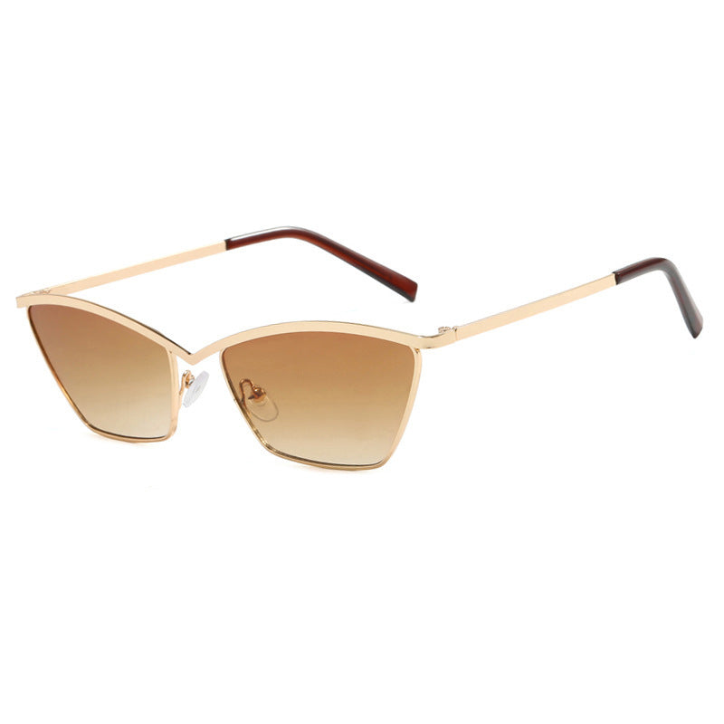 Damen modische Cat-Eye Sonnenbrille mit elegantem Metallgestell Brehn