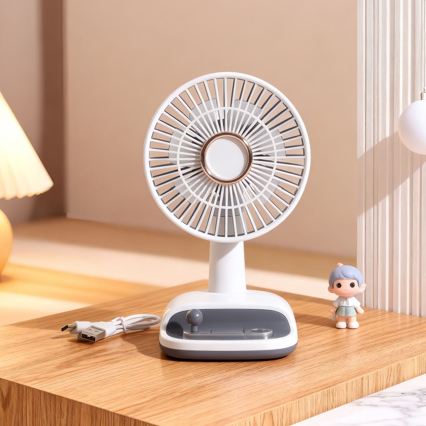Damen Tragbarer Tischventilator mit einstellbarer Neigung und USB-Anschluss Brehn