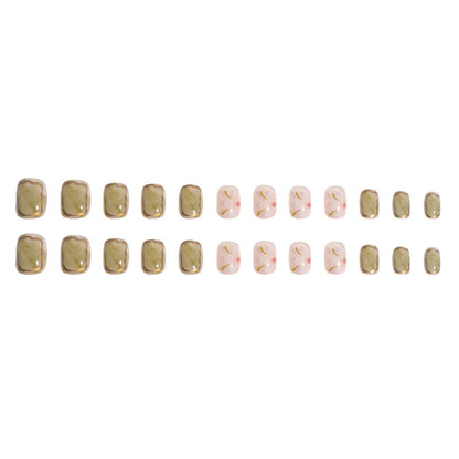 Künstlerisches Floral Press-On Nagelset Brehn