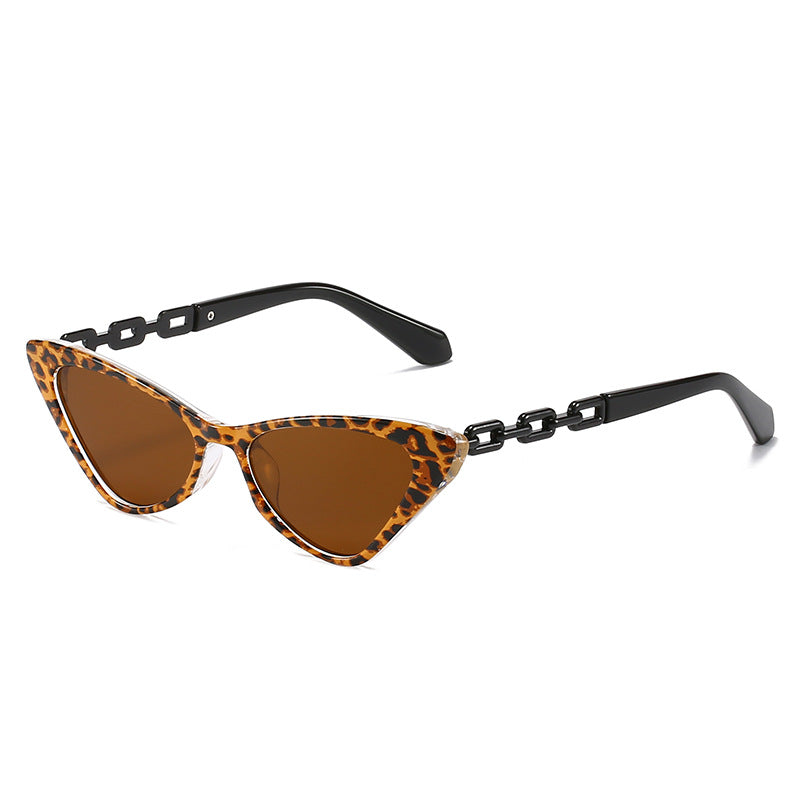 Damen Cat-Eye Sonnenbrille mit stilvollen Kettenakzenten Brehn