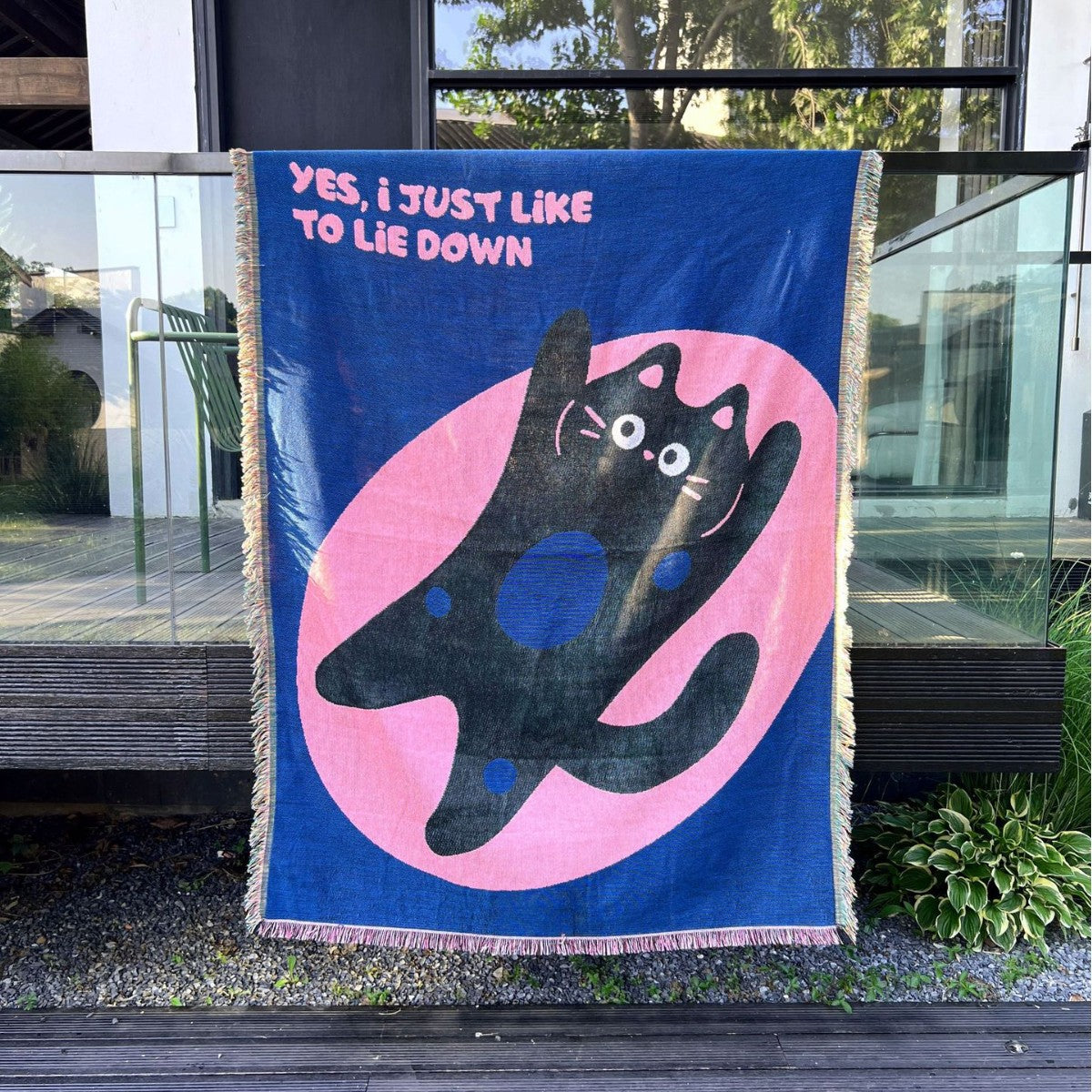 Künstlerische katzenmotivierte gewebte Decke