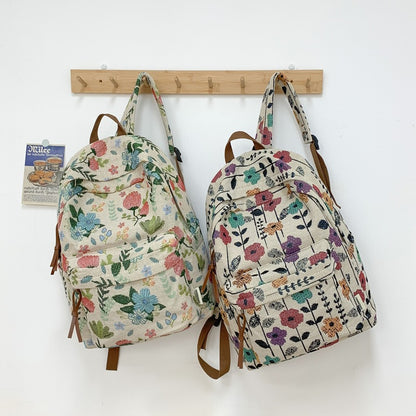 Blumenmuster Canvas Rucksack Brehn