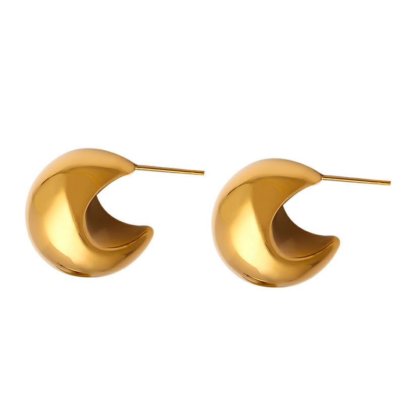 Glänzende Edelstahl-Ohrstecker Brehn