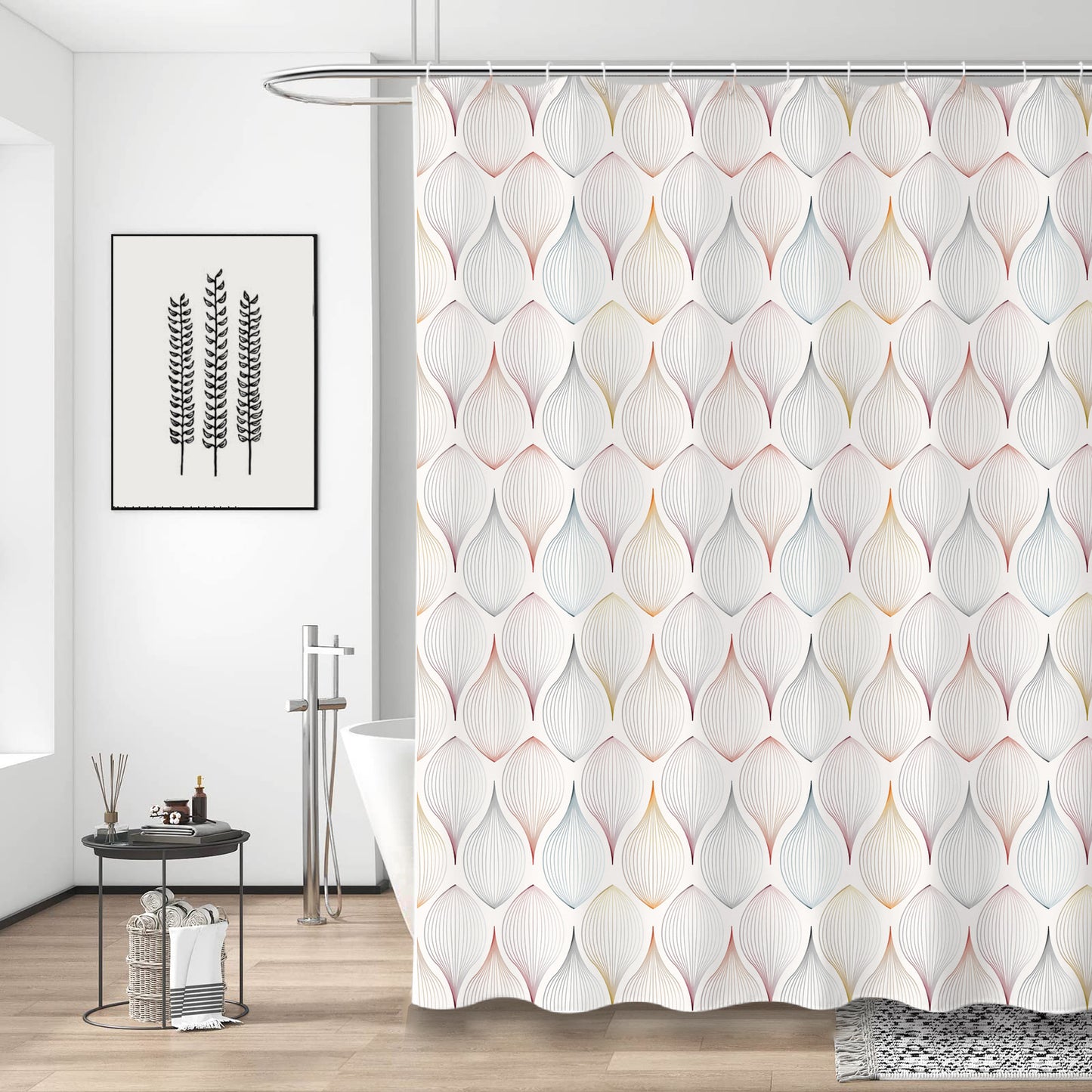 Moderner Blatt Texturierter Duschvorhang Brehn