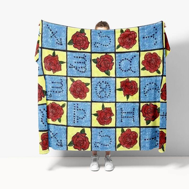 Dekorative Florale Druck Fleece Wurfdecke