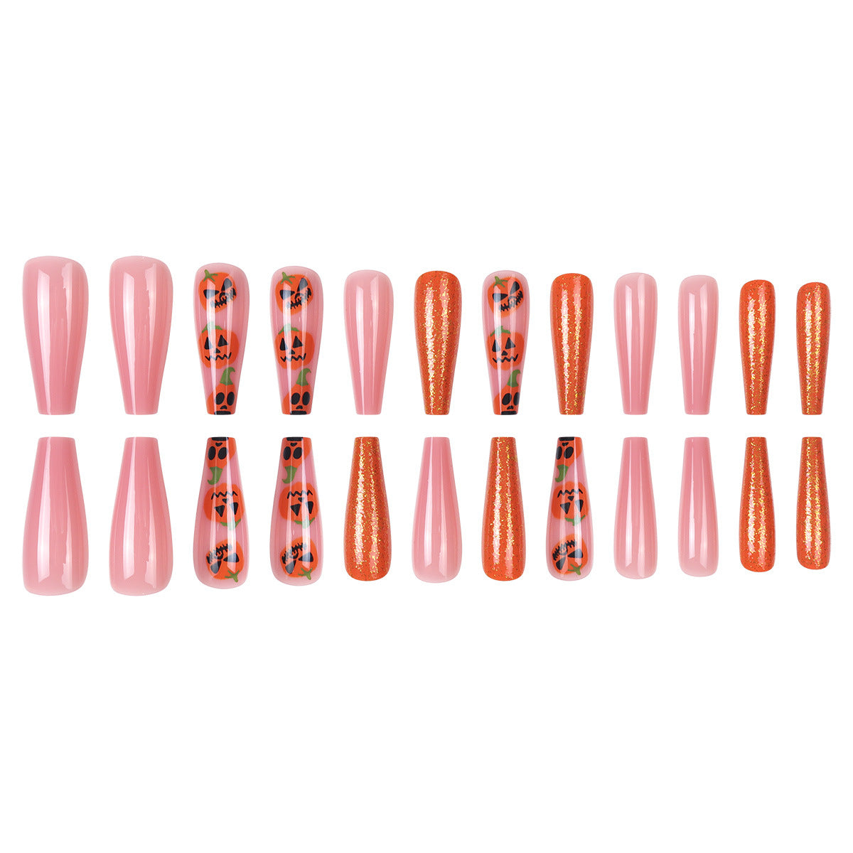 Kürbis-Themen Stiletto Nagelkunst Extensions Brehn