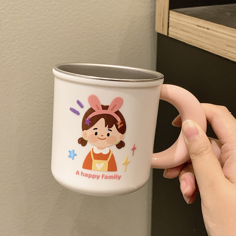 Edelstahlkeramiktasse mit Fröhlichem Familienmotiv Brehn