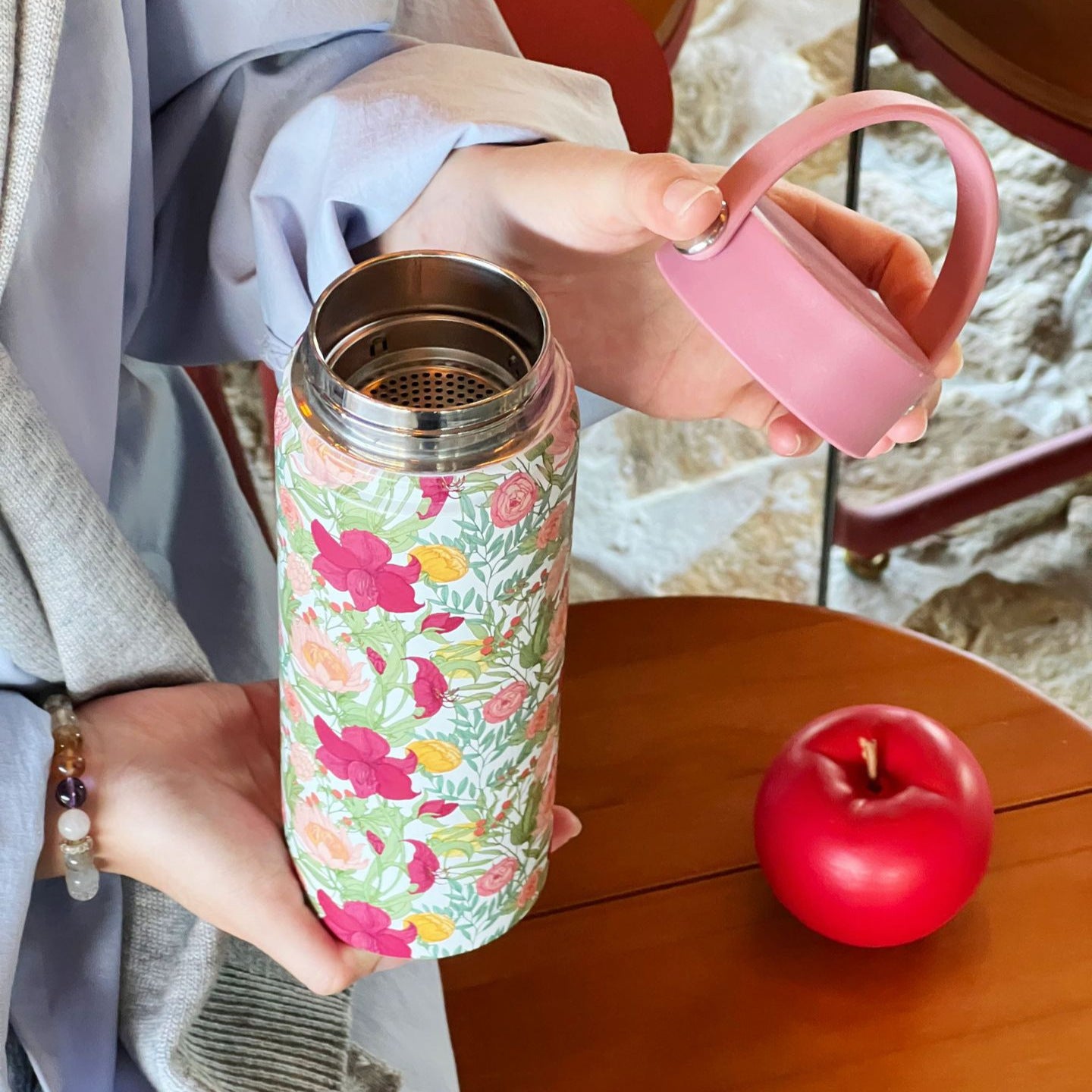 Damen Trendige Blumenthermosflasche Brehn