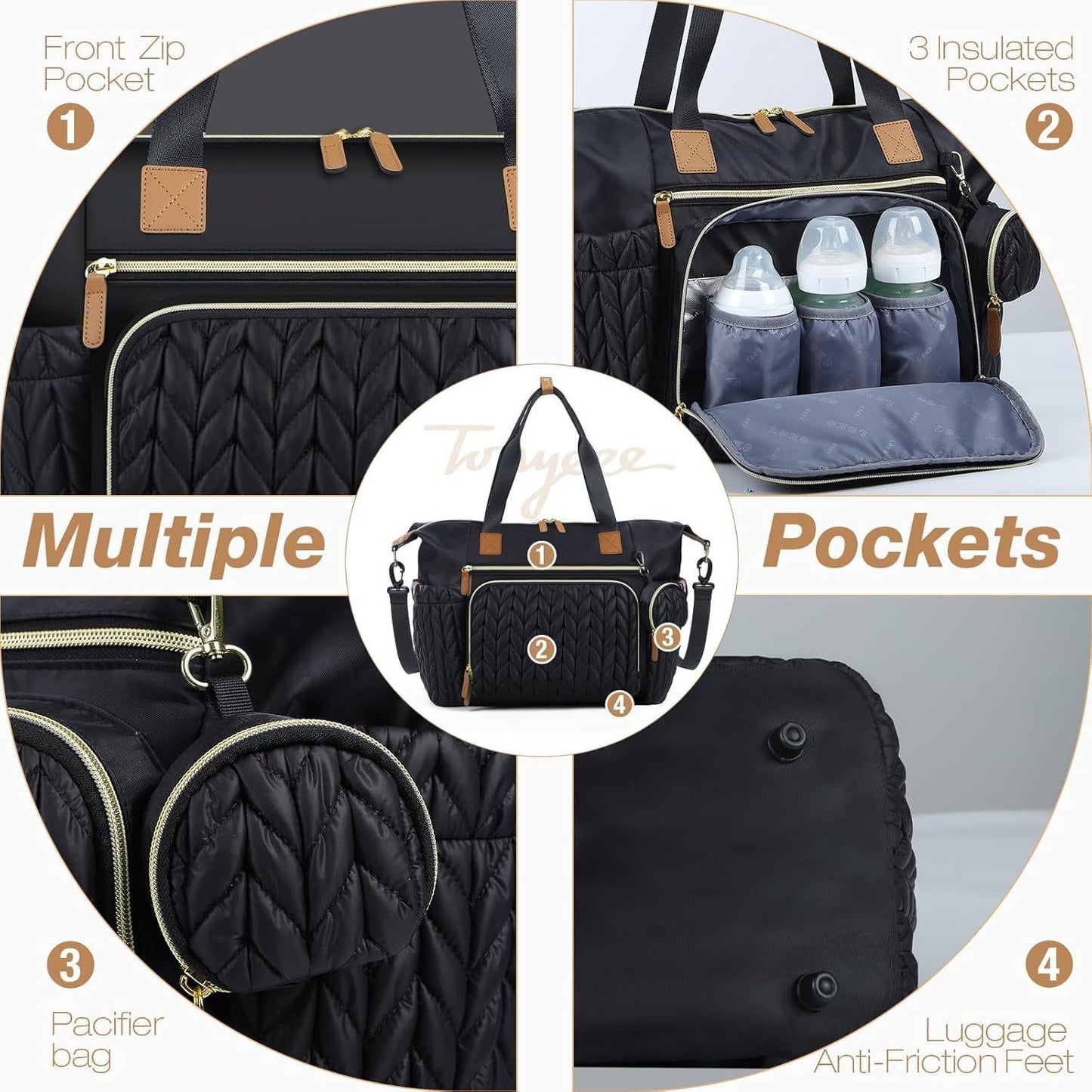 Praktische Wickeltasche mit Isolierten Fächern Brehn