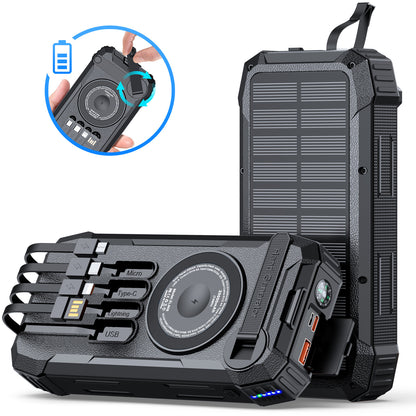 Tragbare Solar Powerbank mit Multifunktionalem Ladekabel Brehn