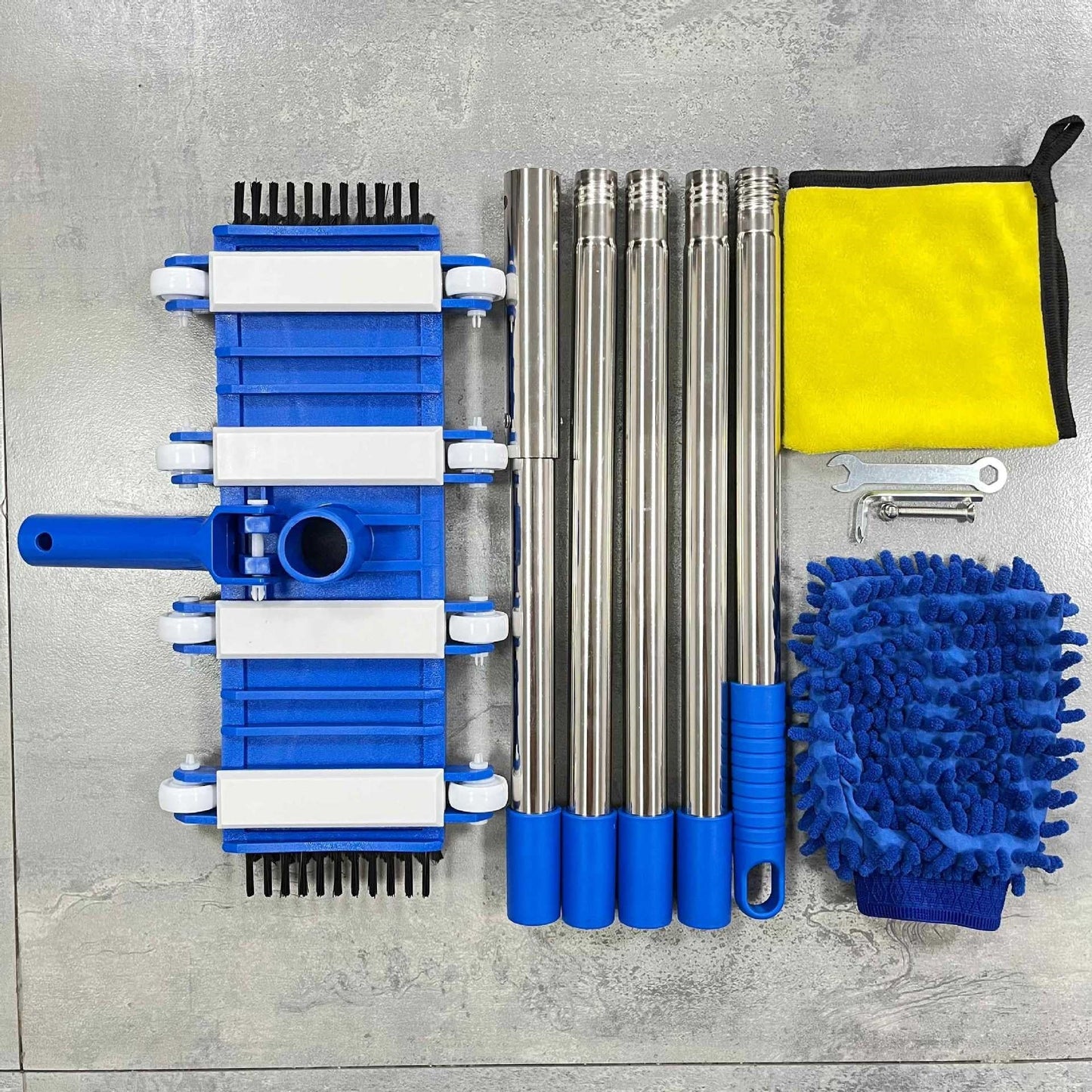 Professionelles teleskopisches Edelstahl Auto Wasch- und Detailmopp-Set Brehn