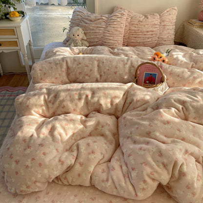 Ultra-weiche Fleece-Decke mit floralem Muster