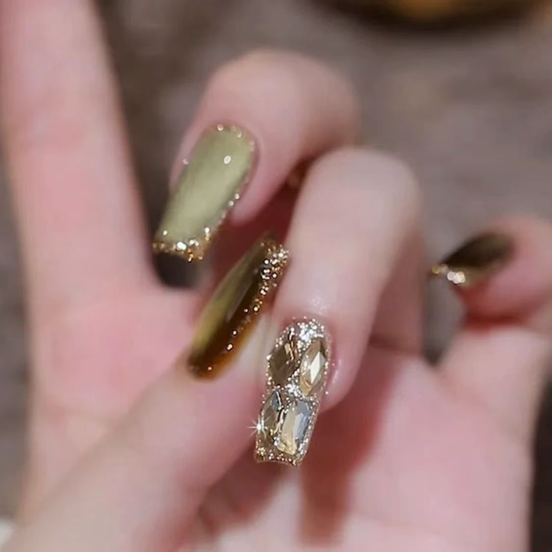 Glamouröser Luxuriöser Press-On Nagelset Brehn