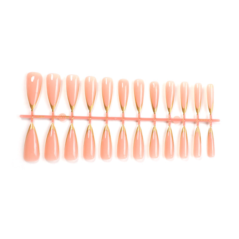 Elegantes Long-Shape Press-On Glänzendes Nagelset Brehn