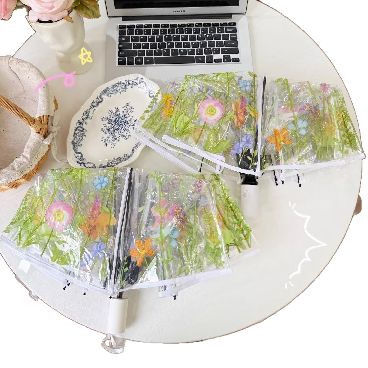 Damen Floral Motiv Regenschirm Brehn