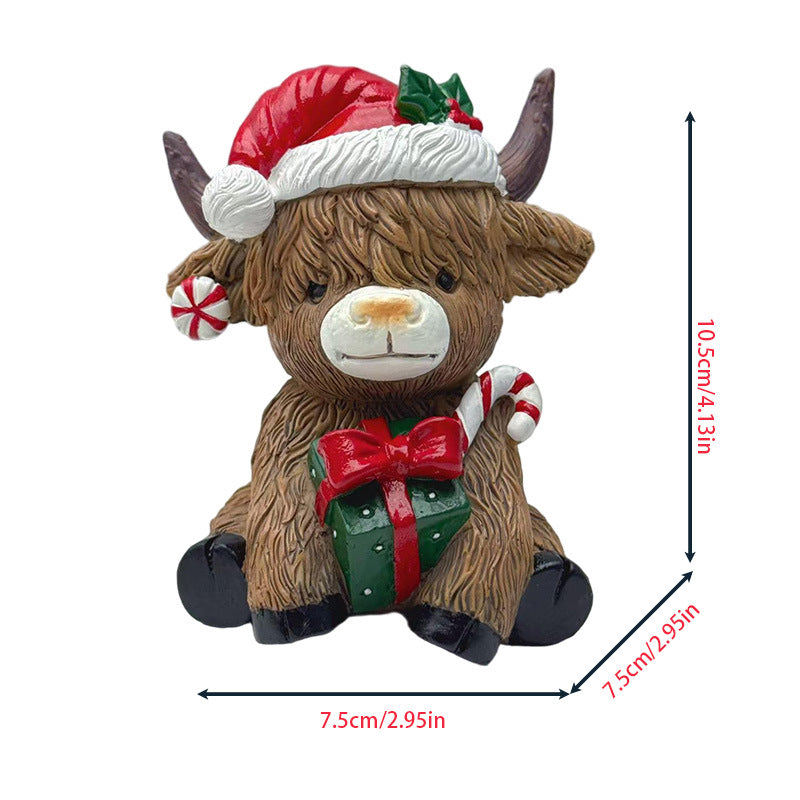 Dekorative Highland Cow Figur Brehn