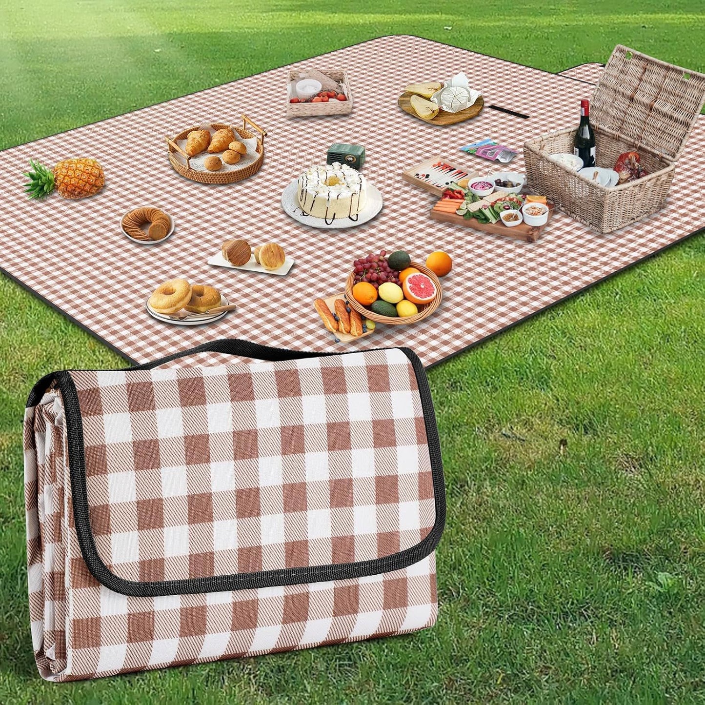 Damen Faltbare Picknickdecke mit Tragetasche Brehn
