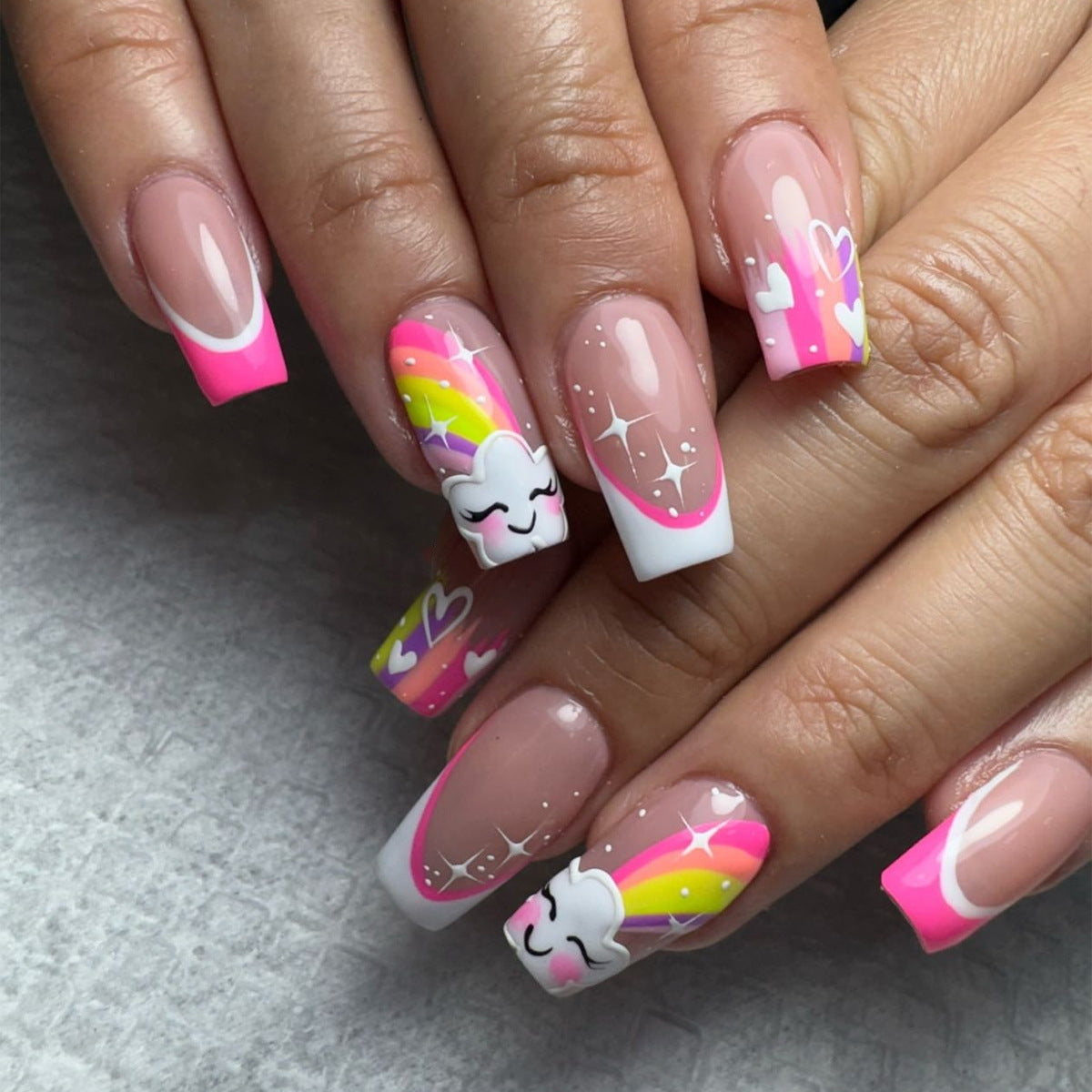 Kreative Regenbogen Nagelkunst Brehn