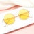 Damen modische Brille mit runden Gläsern und feinem Metallrahmen Brehn