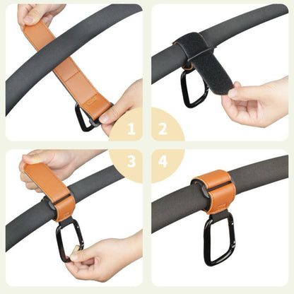 Robuster Leder-Schlaufe Kinderwagen und Tasche Karabinerhaken