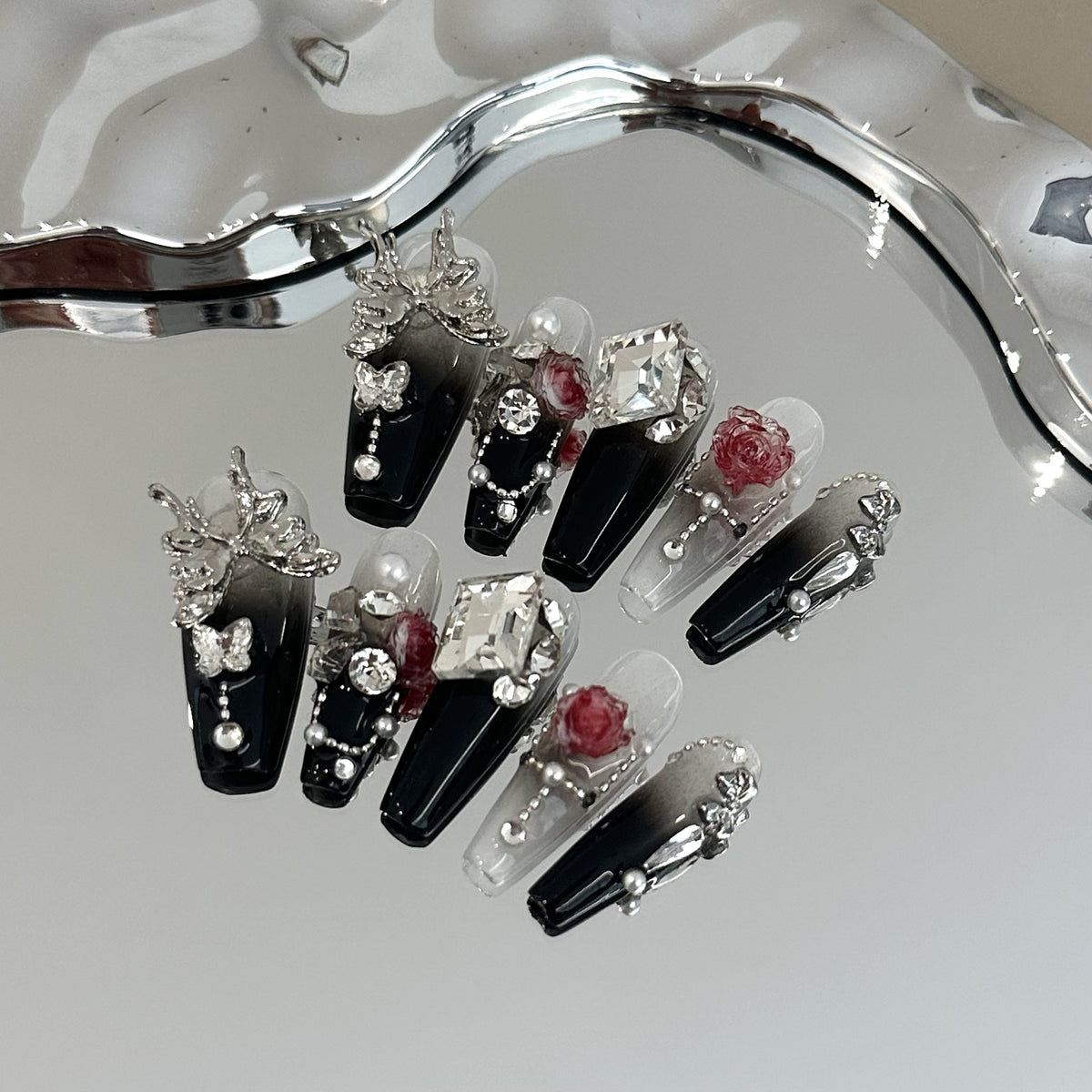 Künstlerisches Glam Nagelset
