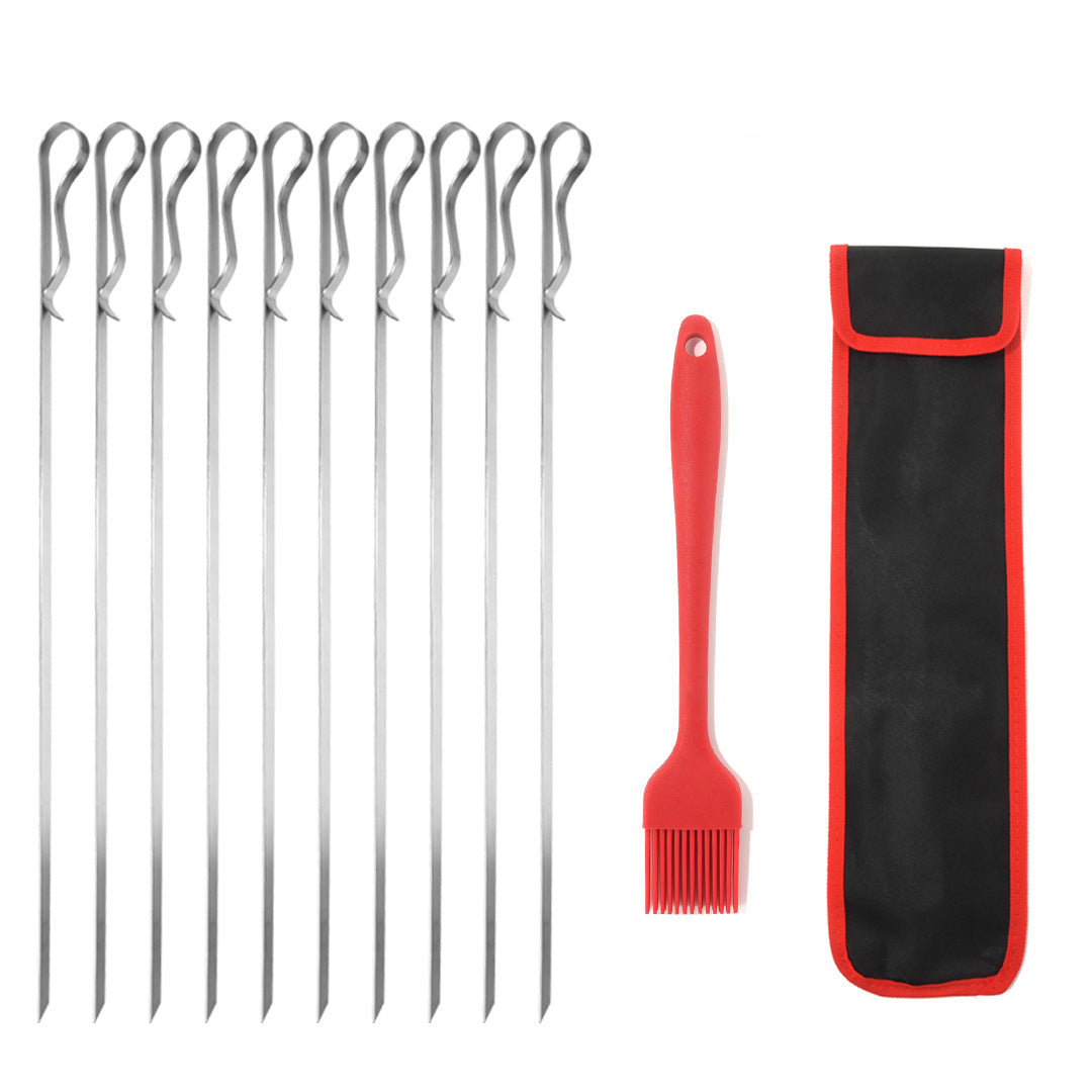 Flache Edelstahl Grillspieße mit Öse und Spitzer Spitze Brehn