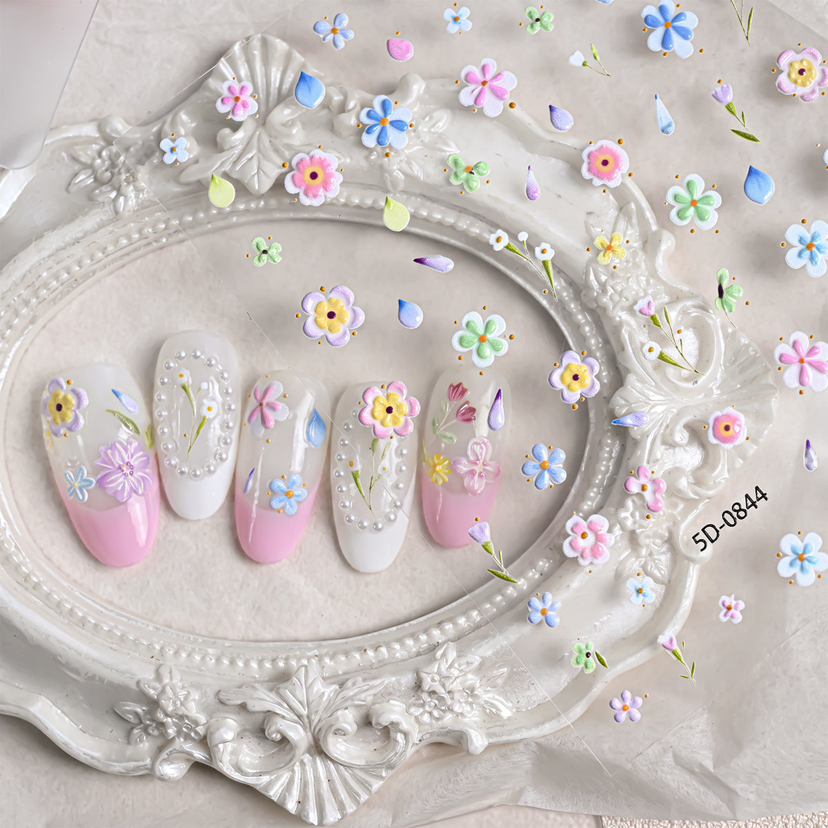 Blumen Nagelkunst Aufkleber
