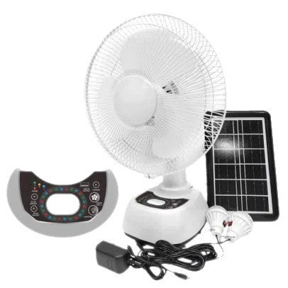 Damen Solarbetriebener elektrischer Ventilator mit Fernbedienung und integrierter LED-Beleuchtung Brehn