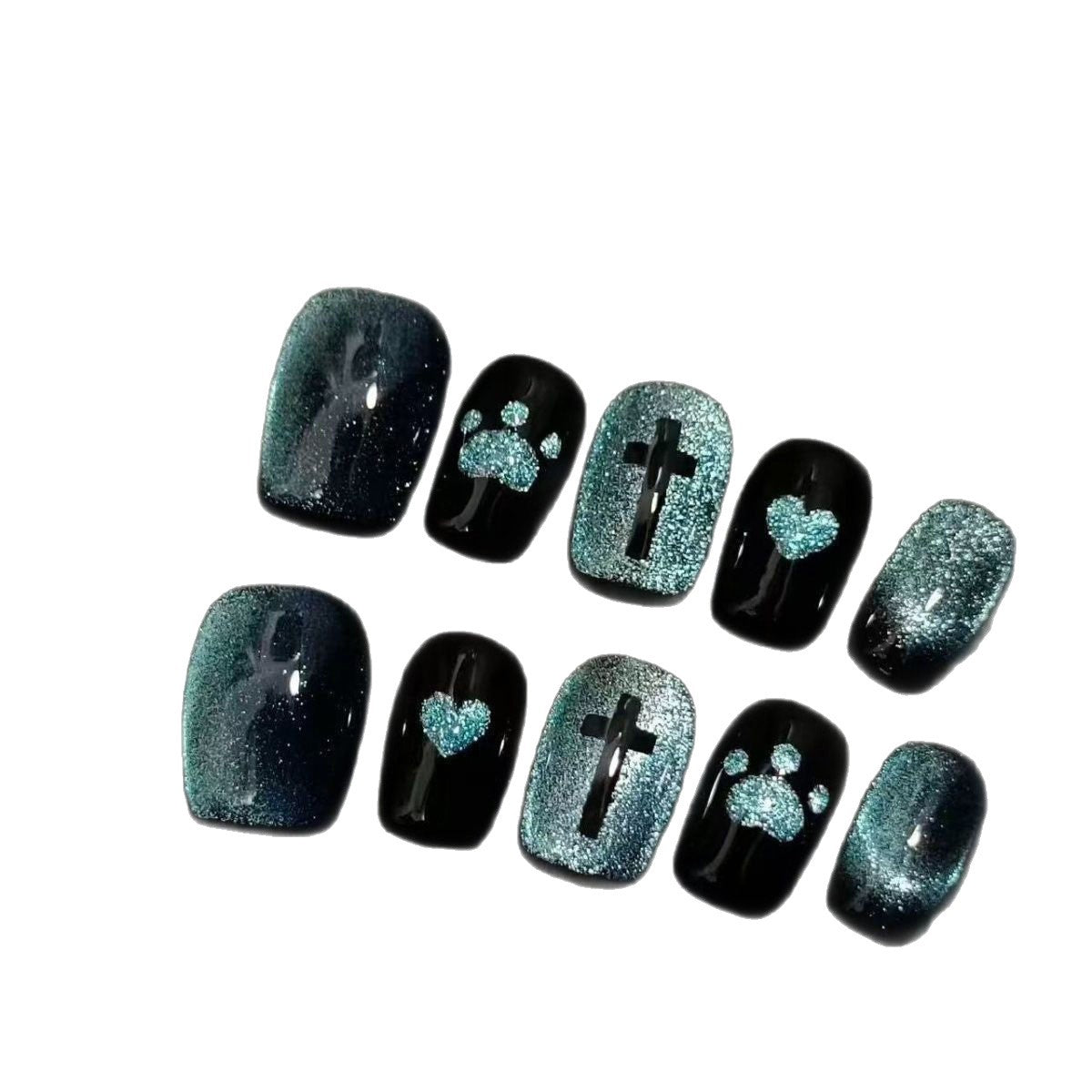 Künstlerisches Press-On-Nagelset Brehn