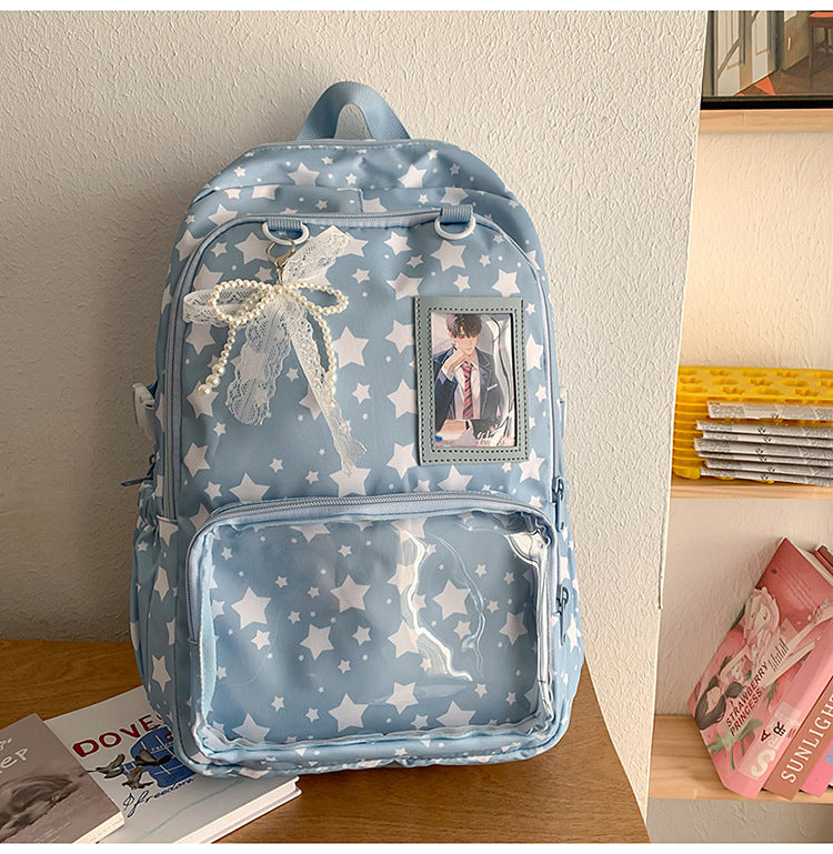 Rucksack mit Verspieltem Sternenmotiv und Sichtfenster Brehn