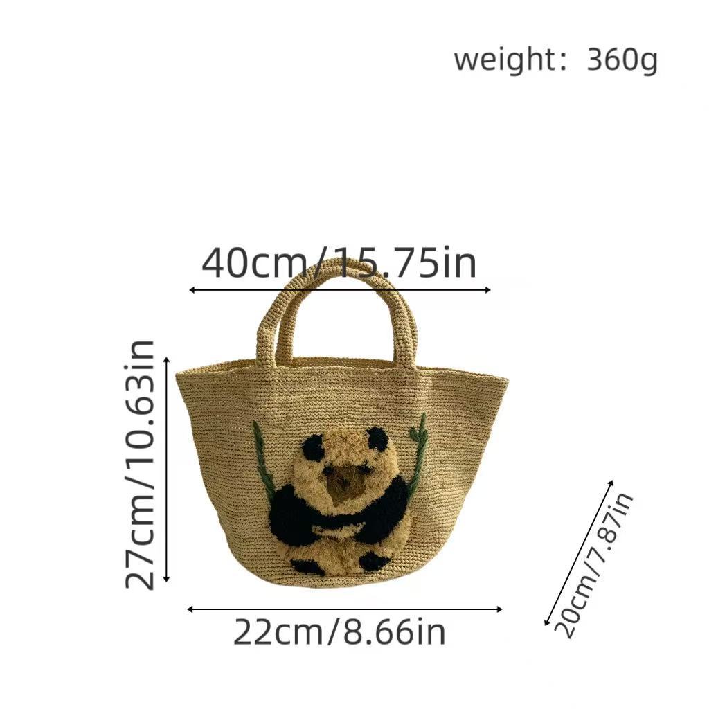 Südseetaugliche Korbtasche mit Pandamotiv Brehn