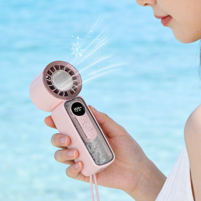 Kühlung bladeless Mikro-Turbine Handventilator mit OLED-Batteriedisplay und ausklappbarem Ständer Brehn