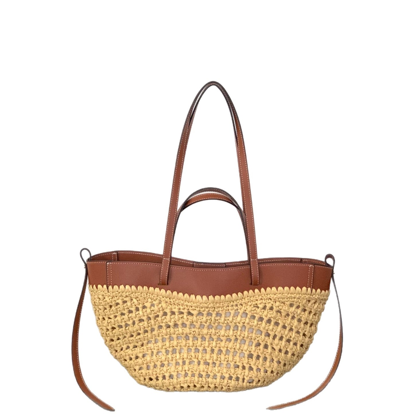 Flecht-Handtasche mit Elegantem Lederbesatz Brehn