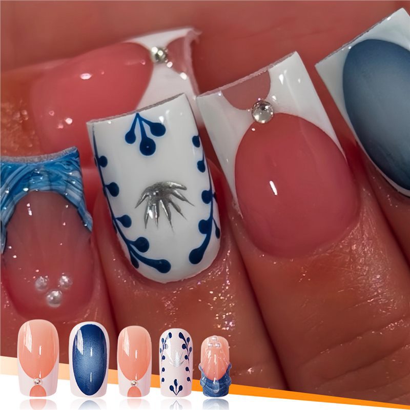 Künstlerisches dekoratives Press-On-Nagelset Brehn