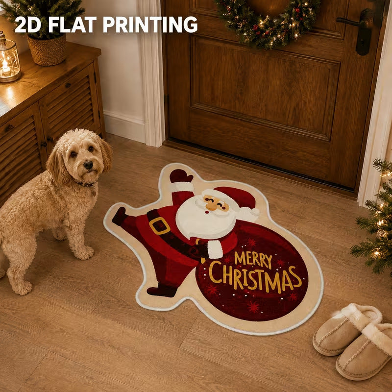 Weihnachtsmann-förmige Fußmatte für den Hauseingang