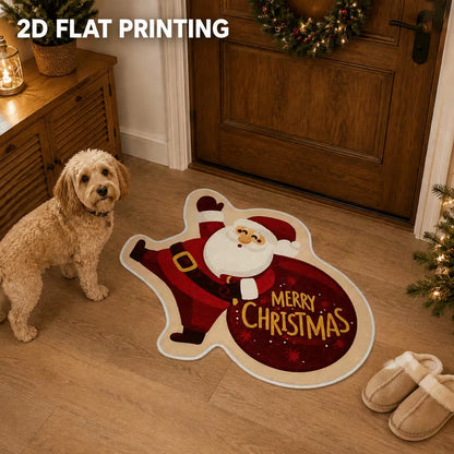 Weihnachtsmann-förmige Fußmatte für den Hauseingang