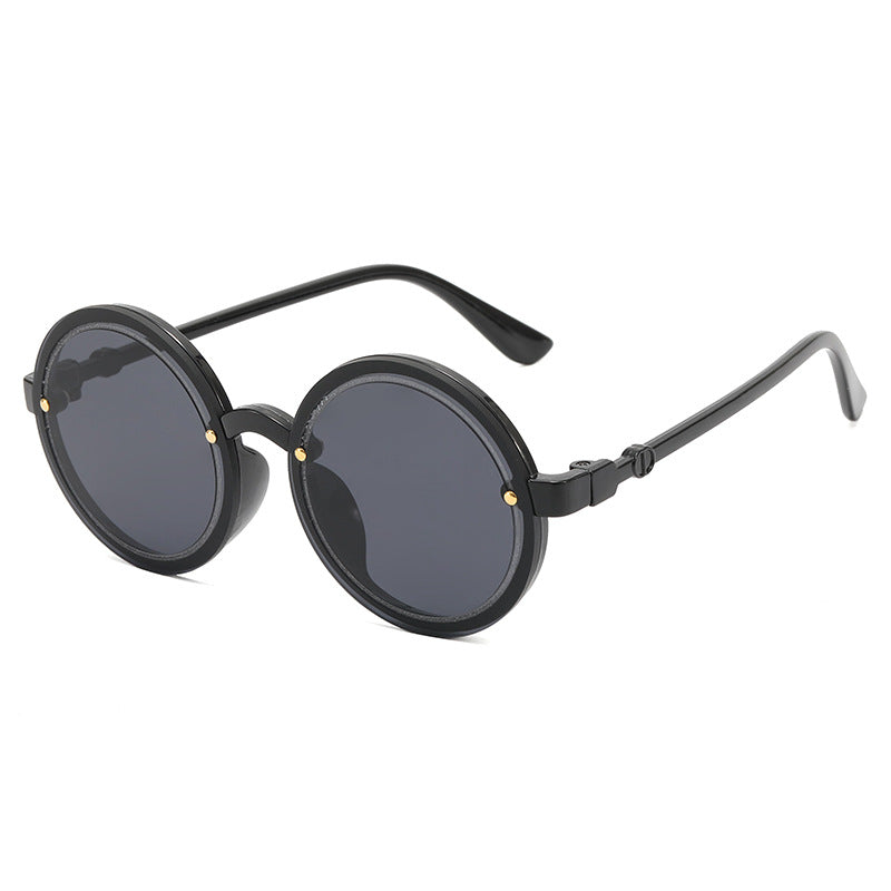 Damen Runde Sonnenbrille mit transparentem Rahmen Brehn