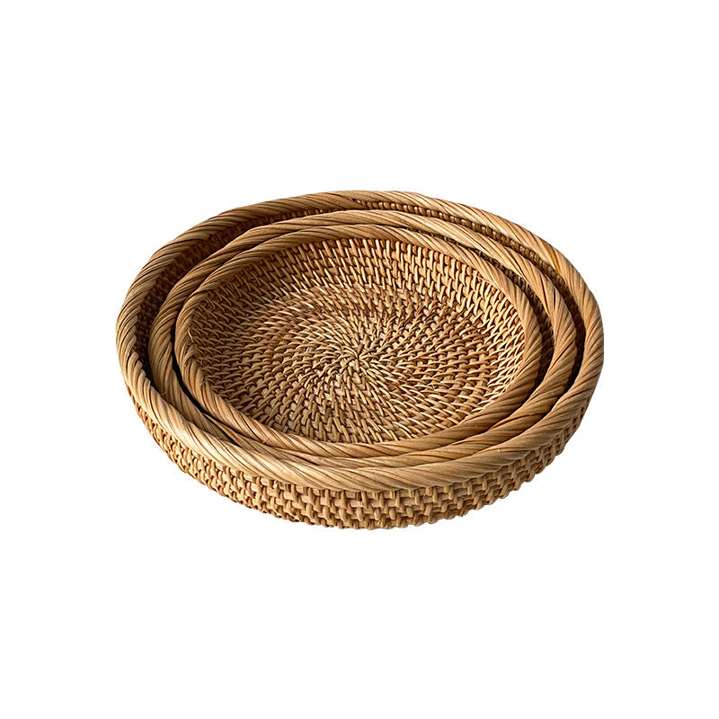 Damen Schicke runde Korb aus natürlichem Weidenmaterial Brehn