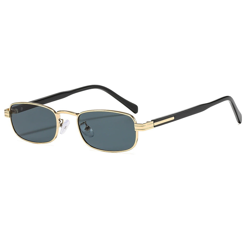Damen modische Sonnenbrille mit stilvollem Metallrahmen und orangefarbenen Gläsern Brehn