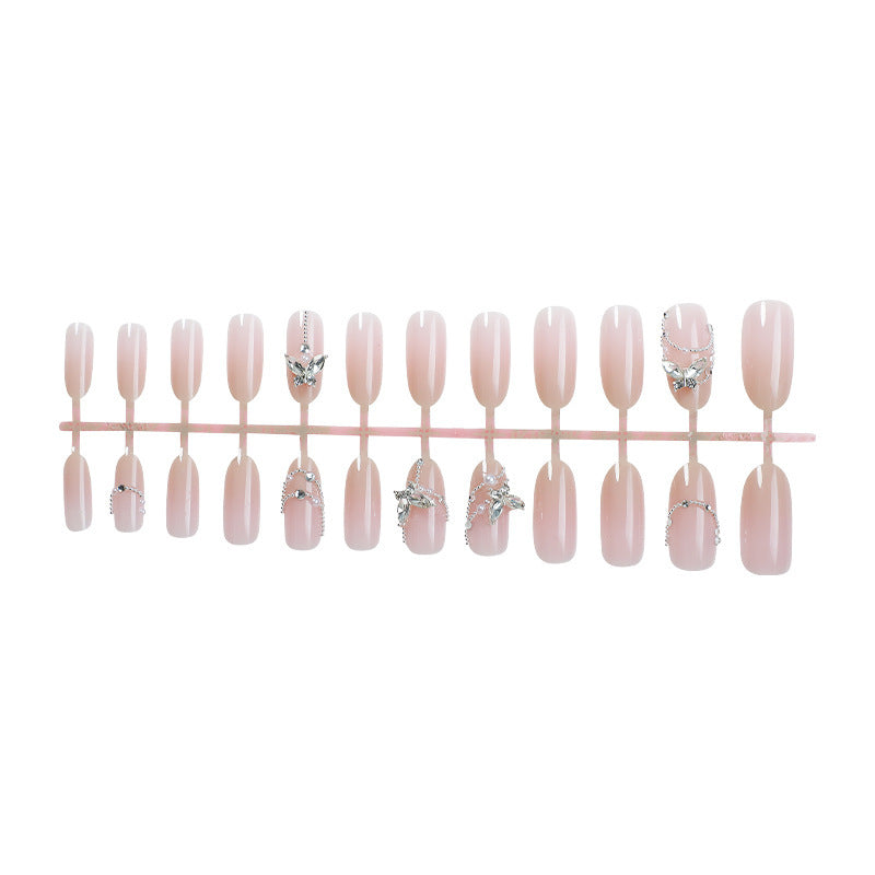 Elegantes Stiletto Press-On Nagelkunst-Set mit Kristallakzenten Brehn