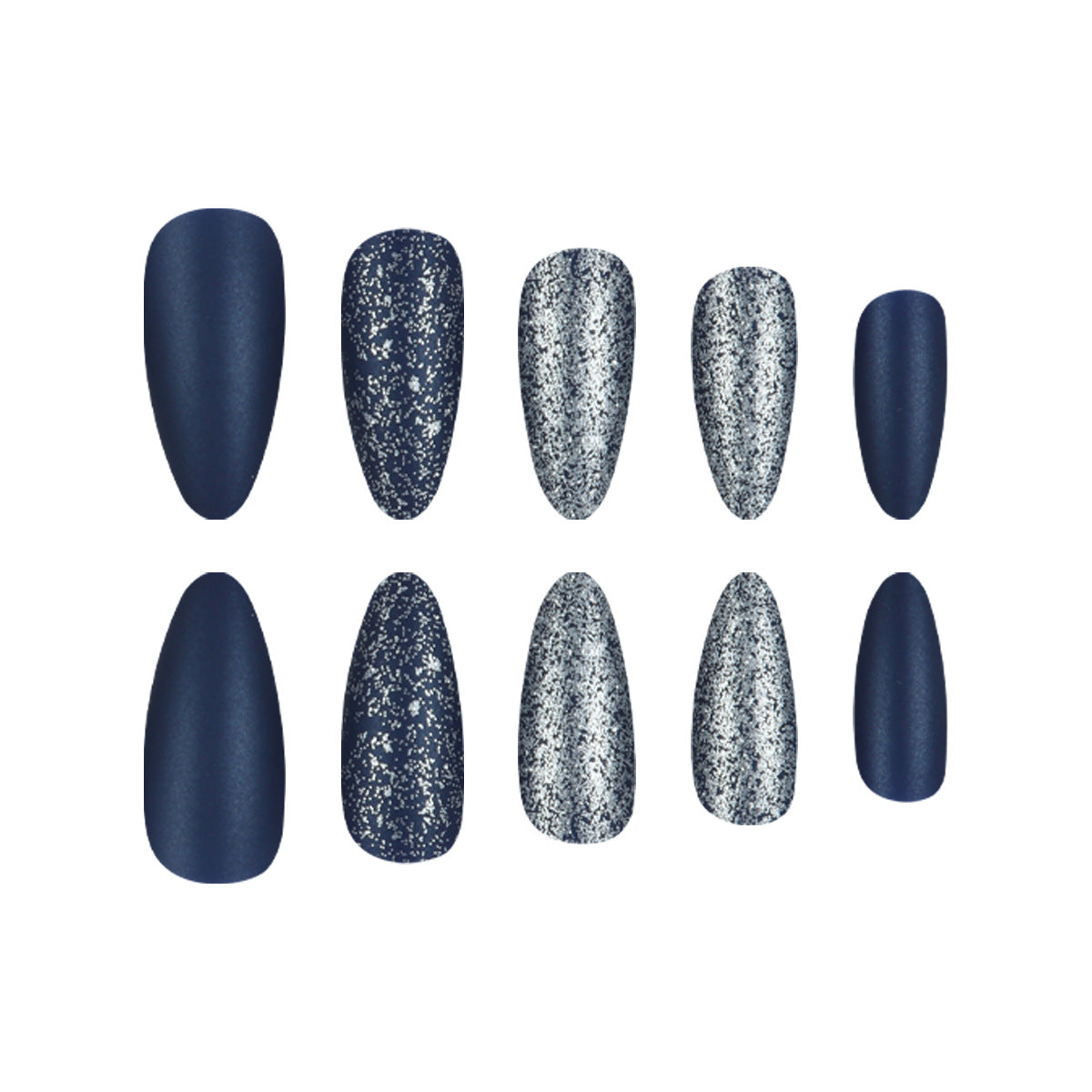 Glitzernde Stiletto Press-On Nagelset Brehn