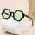 Damen hexagonale Katzenaugen-Sonnenbrille mit urbanem Leopardenmuster Brehn