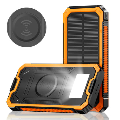 Solarbetriebene Powerbank mit Schnellladefunktion und Kabelloser Ladeoption Brehn