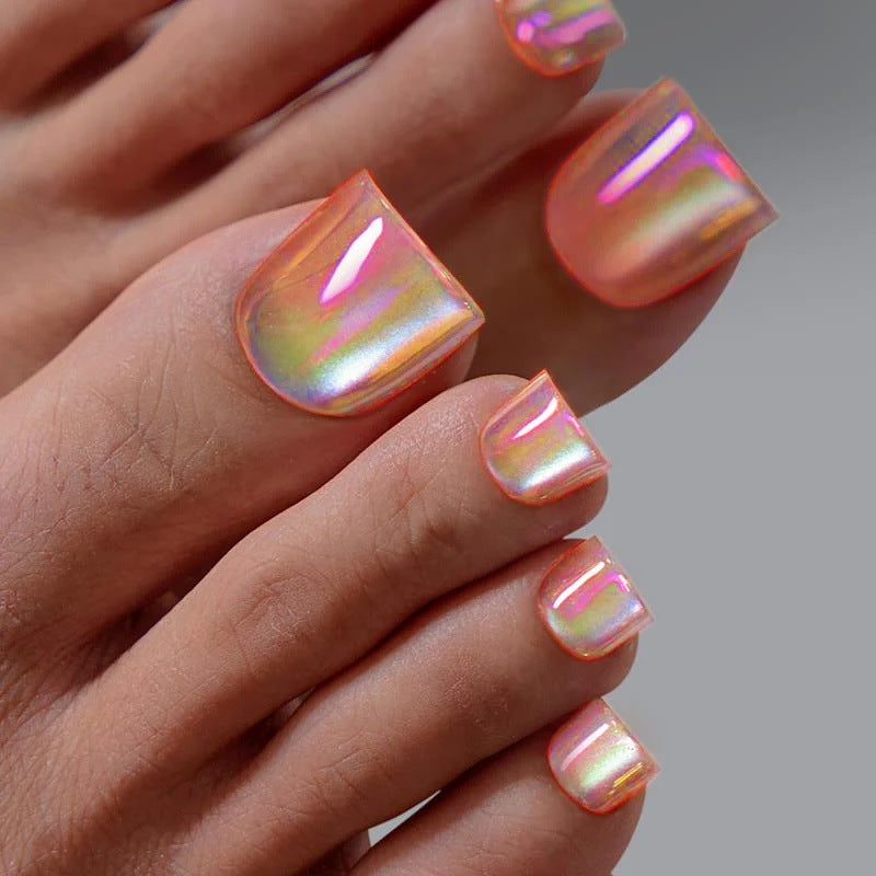 Iridescent Pediküre Press-On Nagel Set Brehn