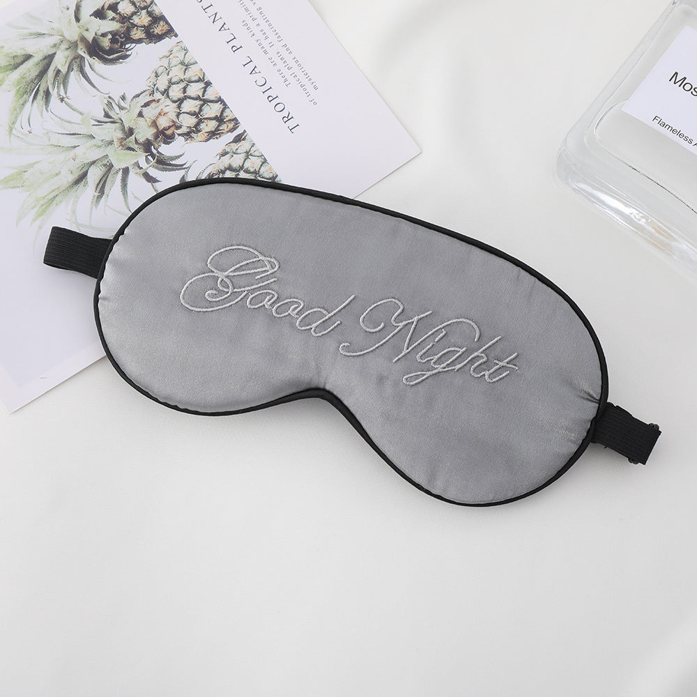 Unisex nan gestickte konturierte Schlafmaske mit dekorativer Schrift-Stickerei und verstellbarem Elastikband Brehn