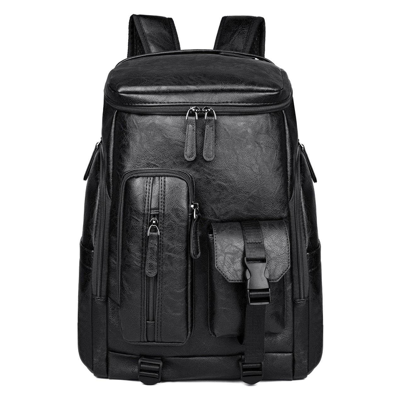 Stylischer Multi-Taschen Kunstleder Laptop Rucksack