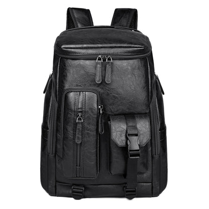 Stylischer Multi-Taschen Kunstleder Laptop Rucksack