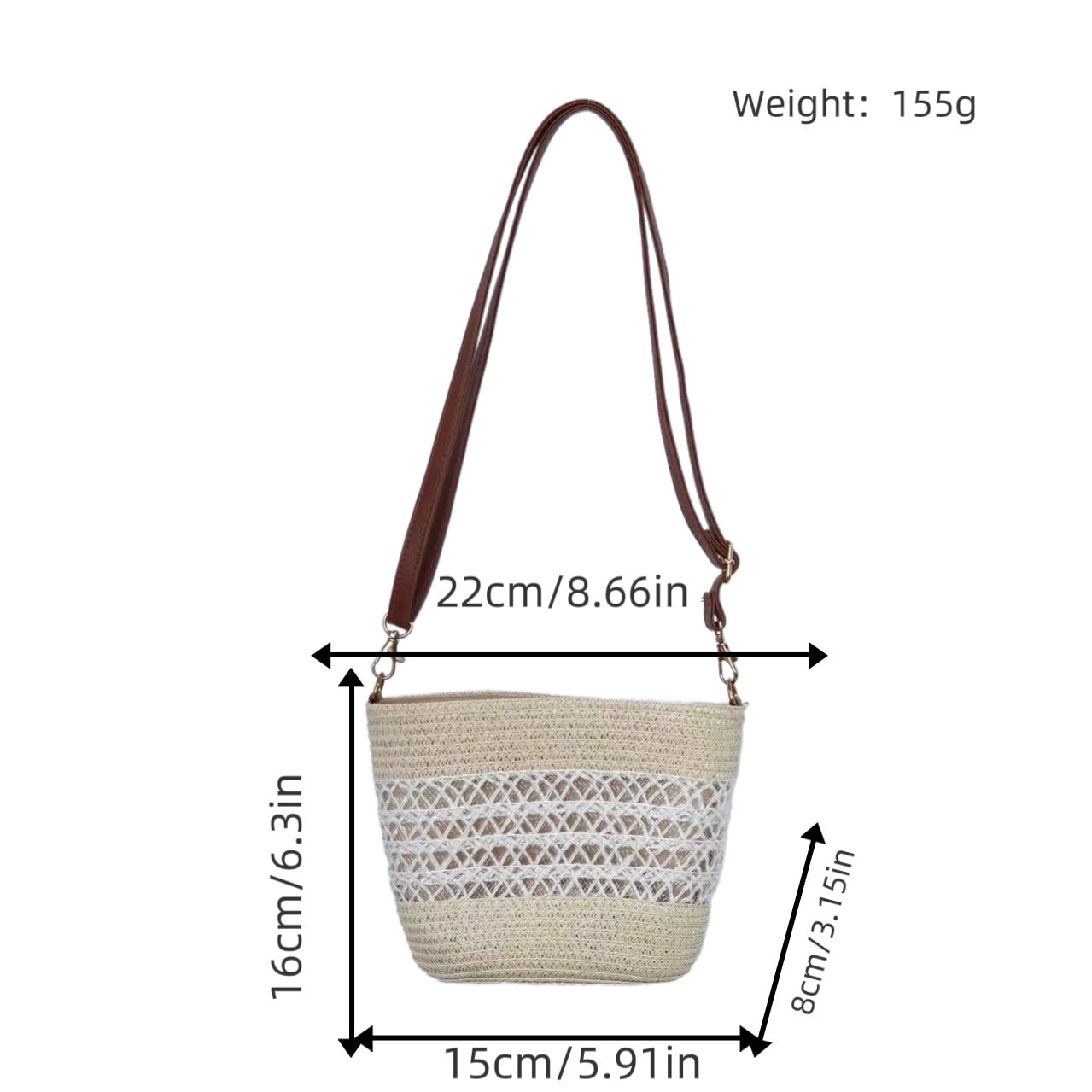 Schultertasche mit Raffinierten Häkel- Sowie Lederakzenten Brehn