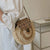 Runde Basttasche mit Verstellbarem Lederband Brehn