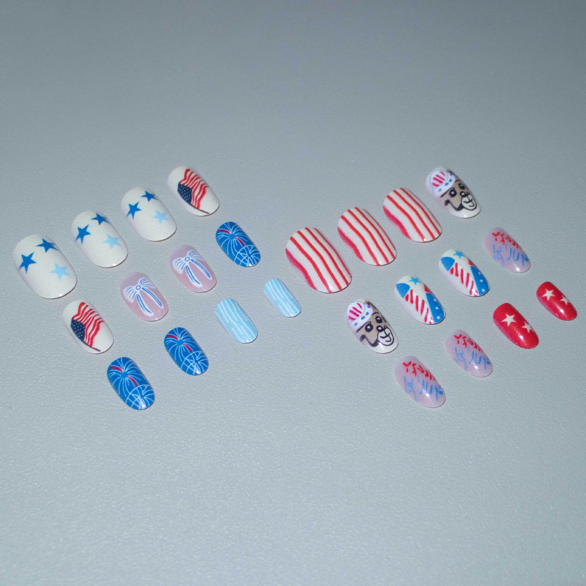 Kreatives Unabhängigkeitstag-Nagelkunst-Set